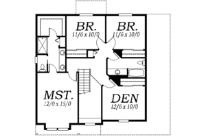 Floor Plan - Upper Floor for Traditional House Plan #130-116 - 3 bed, 2.5 bath
