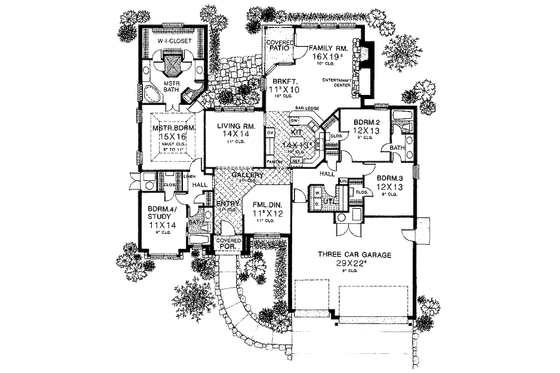 Floor Plan - Main Floor for European House Plan #310-855 - 4 bed, 3 bath