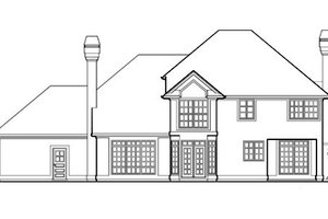 Exterior - Rear Elevation for Mediterranean House Plan #48-455 - 4 bed, 2.5 bath