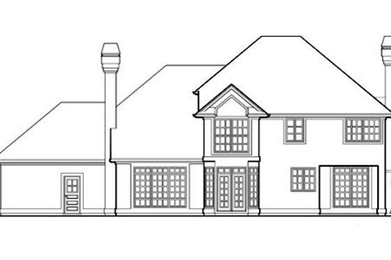 Exterior - Rear Elevation for Mediterranean House Plan #48-455 - 4 bed, 2.5 bath