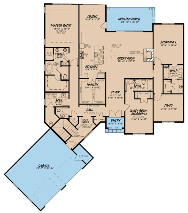 Dream House Plan - Farmhouse Floor Plan - Main Floor Plan #923-120