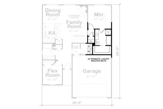 Floor Plan - Other Floor for European House Plan #20-2176 - 1 bed, 2 bath