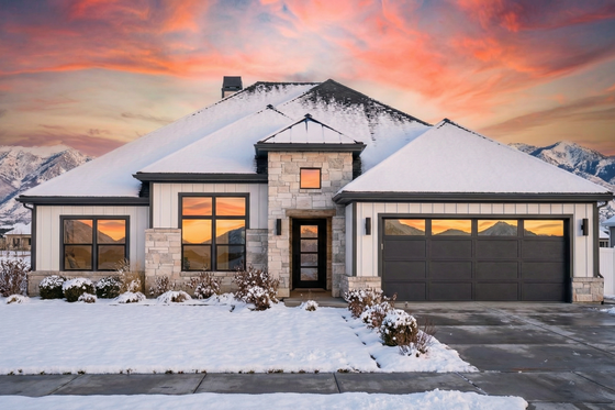 Exterior - Front Elevation 3 for Prairie House Plan #1096-102 - 4 bed, 2 bath