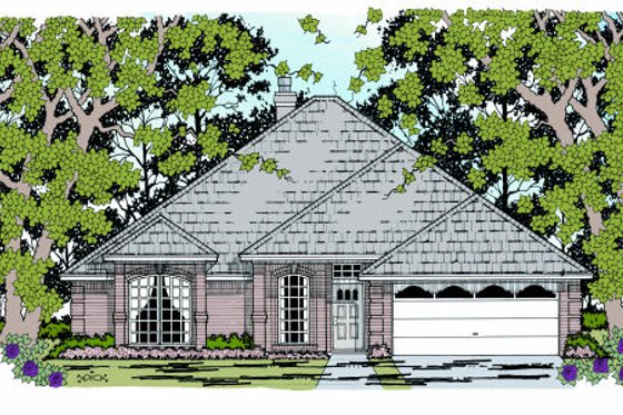 Exterior - Front Elevation for Traditional House Plan #42-112 - 4 bed, 2 bath