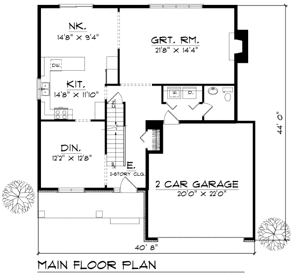 Home Plan - Traditional Floor Plan - Main Floor Plan #70-295