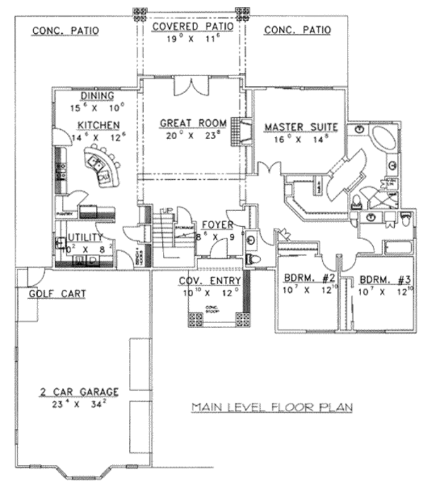 Home Plan - Traditional Floor Plan - Main Floor Plan #117-464