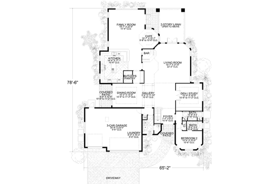 Floor Plan - Main Floor for Mediterranean House Plan #420-168 - 5 bed, 5 bath