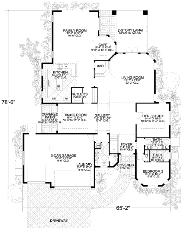 Mediterranean Floor Plan - Main Floor Plan #420-168