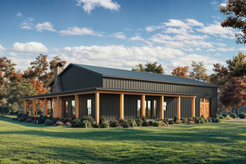 House Blueprint - Exterior - Rear Elevation for Barndominium House Plan #1074-116 - 3 bed, 2 bath
