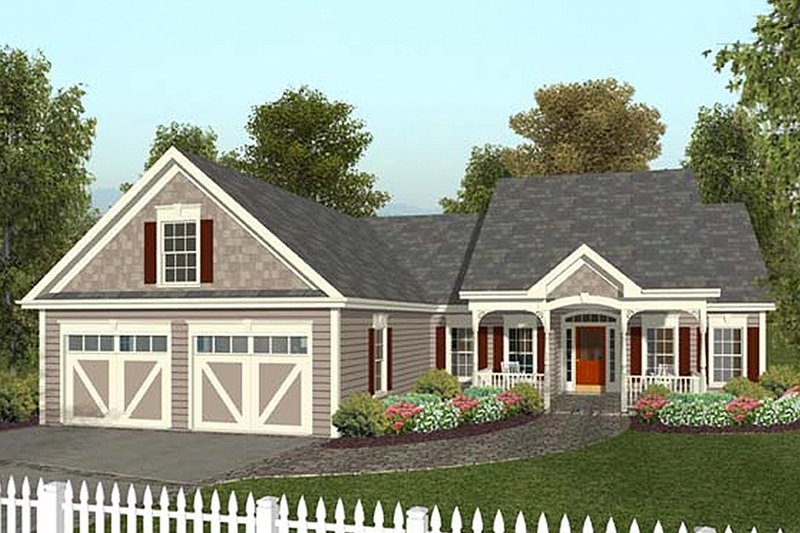 Country Style House Plan - 3 Beds 2 Baths 1496 Sq/Ft Plan #56-548