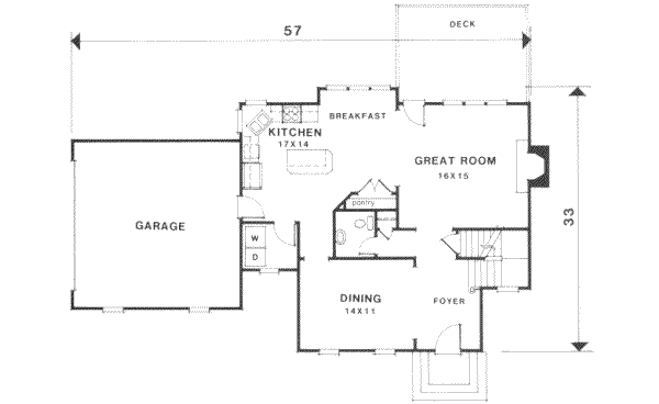 Southern Floor Plan - Main Floor Plan #129-153