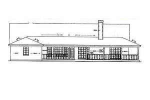 Exterior - Rear Elevation for Country House Plan #42-178 - 3 bed, 2 bath
