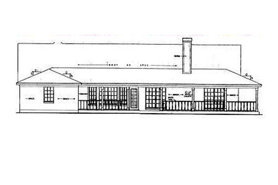 Exterior - Rear Elevation for Country House Plan #42-178 - 3 bed, 2 bath