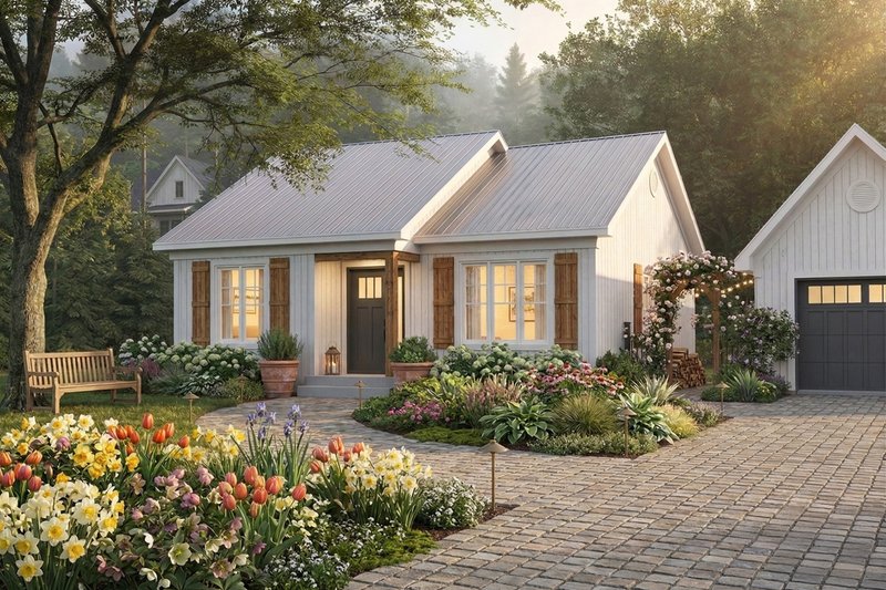 Architectural House Design - Exterior - Front Elevation 2 for Cottage House Plan #23-116 - 2 bed, 1 bath