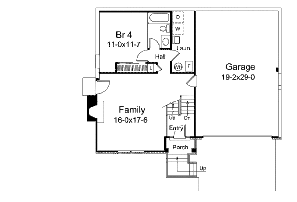 Architectural House Design - Traditional Floor Plan - Lower Floor Plan #57-334