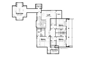 Floor Plan - Upper Floor for European House Plan #928-3 - 5 bed, 6 bath