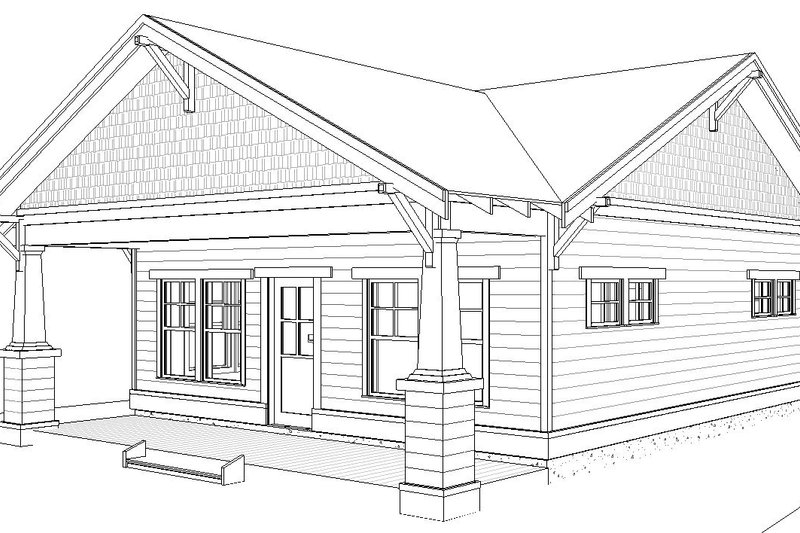 House Design - Exterior - Front Elevation 3 for Craftsman House Plan #895-150 - 2 bed, 1 bath