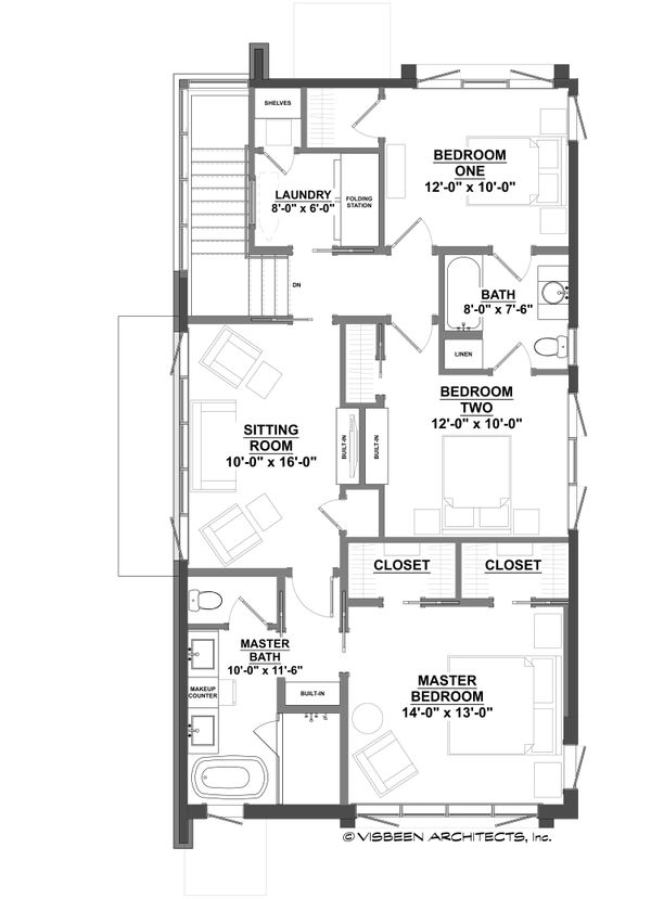 Contemporary Floor Plan - Upper Floor Plan #928-296