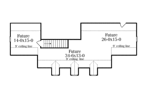 Floor Plan - Other Floor for Southern House Plan #406-103 - 3 bed, 2.5 bath