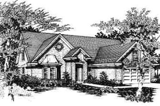 Exterior - Front Elevation for European House Plan #329-231 - 3 bed, 2.5 bath
