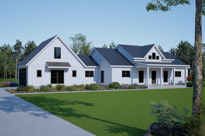 House Blueprint - Exterior - Front Elevation 3 for Farmhouse House Plan #932-1231 - 2 bed, 2 bath