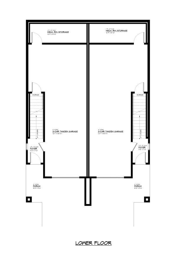 Contemporary Floor Plan - Lower Floor Plan #1066-241