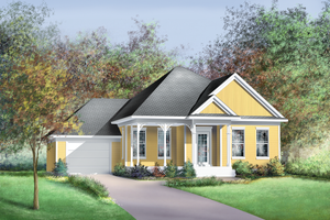 Country Exterior - Front Elevation Plan #25-111