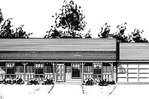 Country Exterior - Front Elevation Plan #14-146