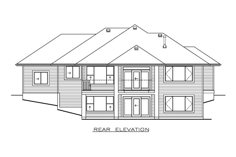 House Design - Exterior - Rear Elevation for Craftsman House Plan #1100-146 - 2 bed, 2 bath