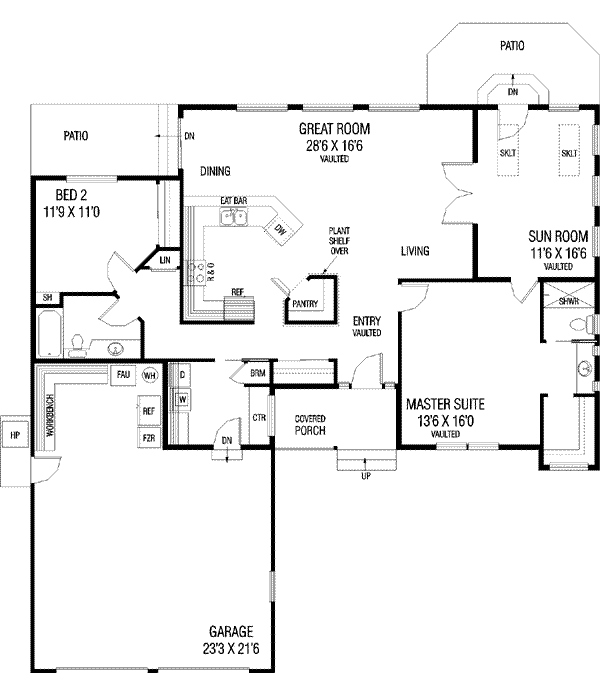 Traditional Floor Plan - Main Floor Plan #60-477