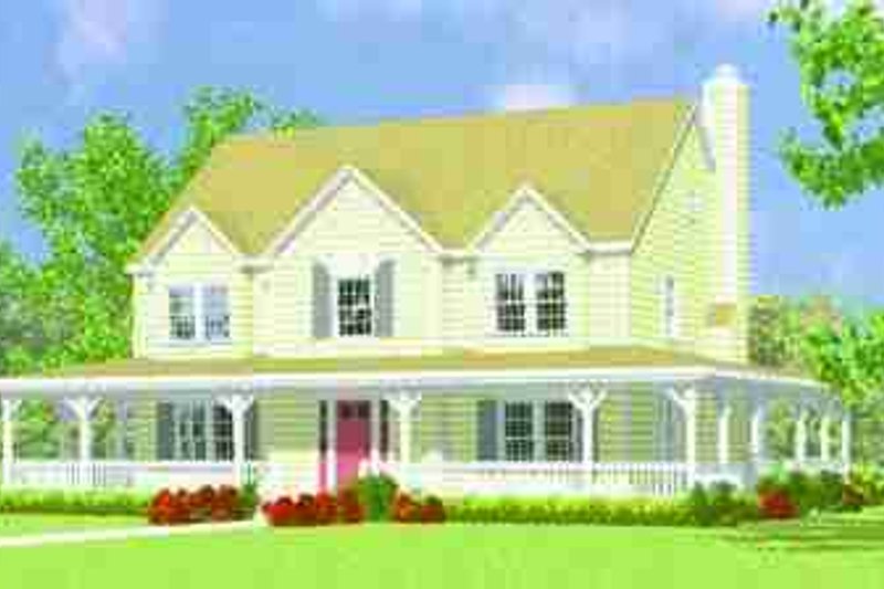 House Blueprint - Country Exterior - Front Elevation Plan #72-341