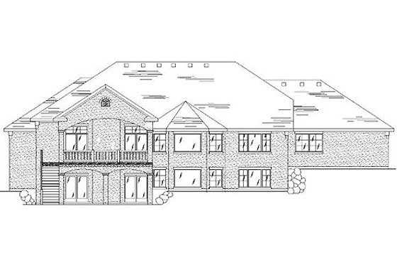 Exterior - Rear Elevation for Traditional House Plan #5-287 - 5 bed, 3.5 bath