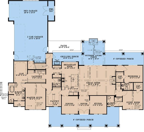 Farmhouse Floor Plan - Main Floor Plan #923-458