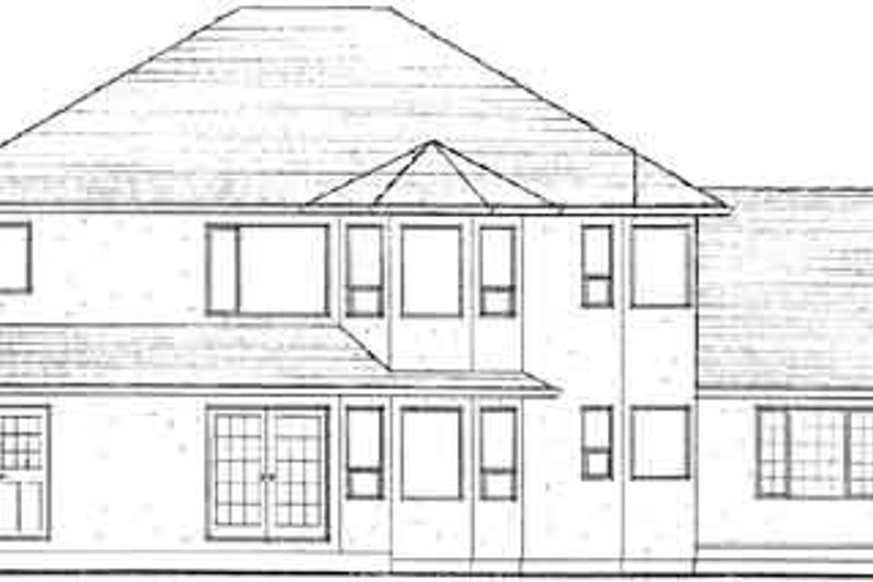 Home Plan - Exterior - Rear Elevation for Mediterranean House Plan #126-136 - 4 bed, 3 bath