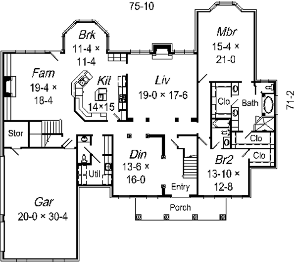 Traditional Floor Plan - Main Floor Plan #329-314