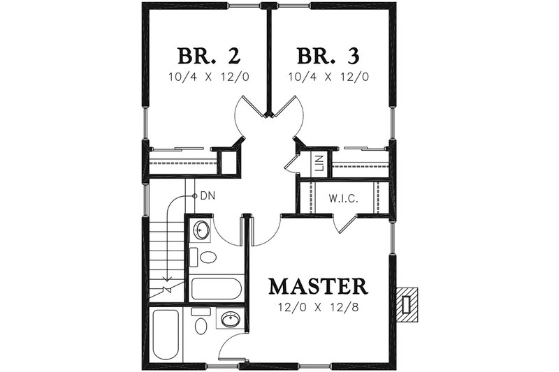 Architectural House Design - Floor Plan - Upper Floor for Traditional House Plan #48-978 - 3 bed, 2.5 bath