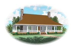 Southern Exterior - Front Elevation Plan #81-857