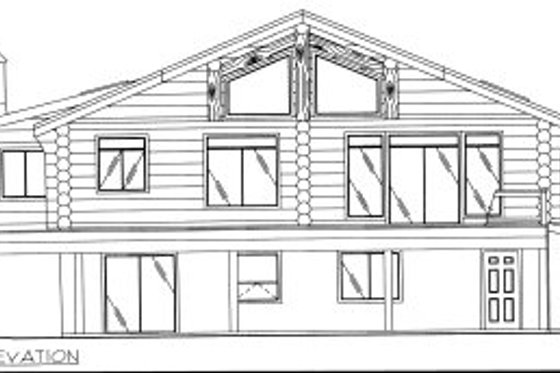 Exterior - Rear Elevation for Log House Plan #117-405 - 2 bed, 3 bath