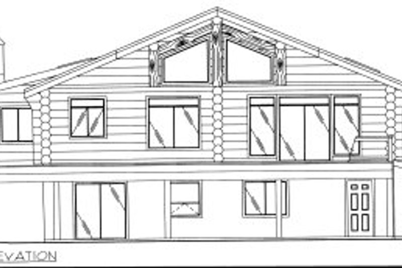 Architectural House Design - Exterior - Rear Elevation for Log House Plan #117-405 - 2 bed, 3 bath