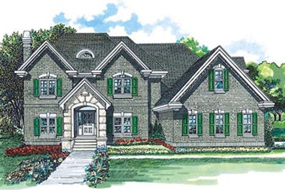 Exterior - Front Elevation for European House Plan #47-389 - 4 bed, 2.5 bath