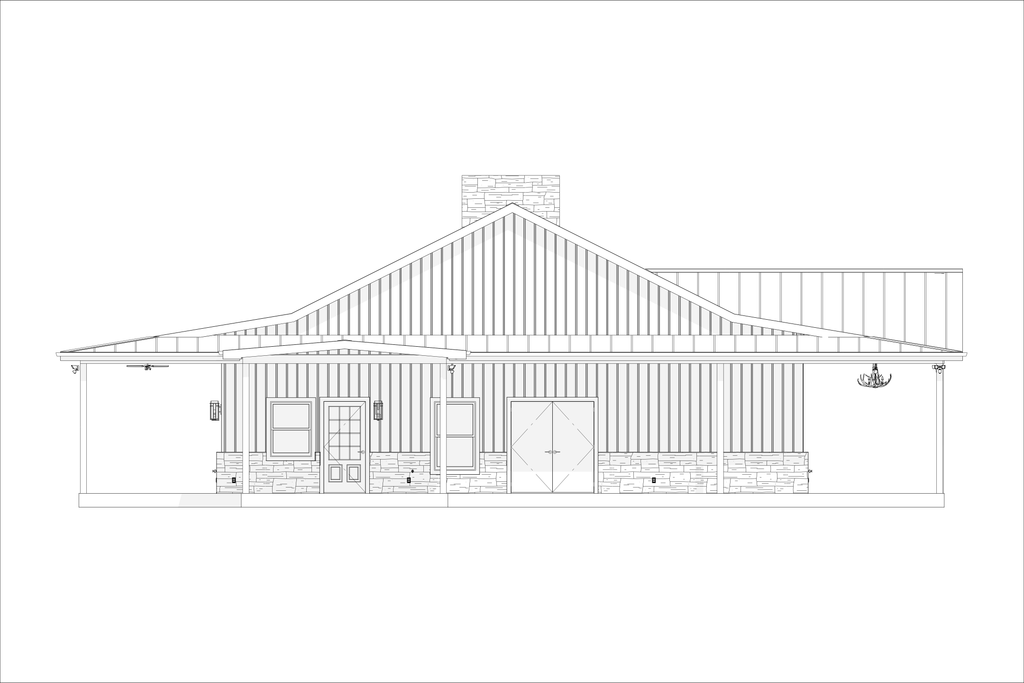 Exterior - Other Elevation 2 for Ranch House Plan #1127-3 - 3 bed, 2.5 bath