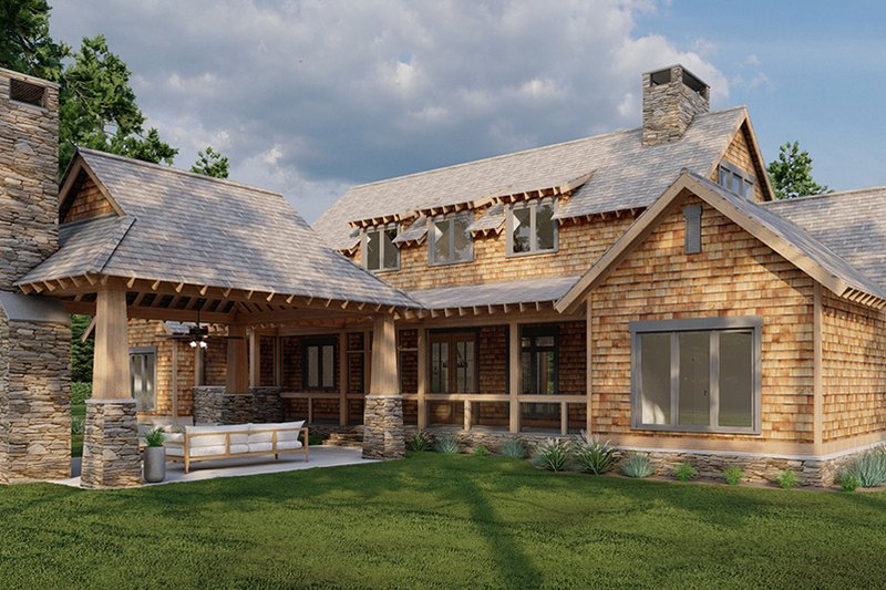 Dream House Plan - Exterior - Rear Elevation for Craftsman House Plan #17-2480 - 5 bed, 4 bath