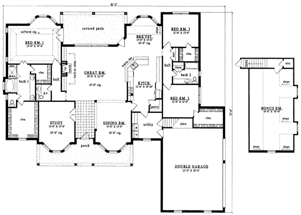 Southern Floor Plan - Main Floor Plan #42-274