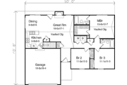 Ranch Style House Plan - 3 Beds 2 Baths 1277 Sq/Ft Plan #22-103 