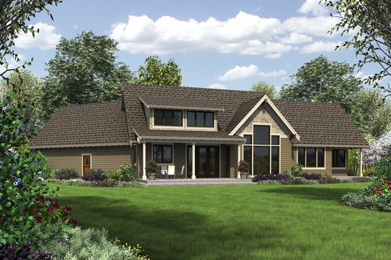 Exterior - Rear Elevation for Craftsman House Plan #48-655 - 3 bed, 2.5 bath
