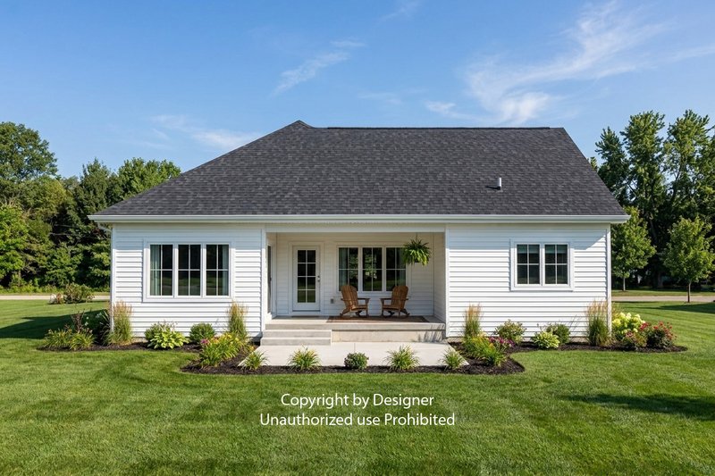 House Design - Exterior - Rear Elevation 2 for Farmhouse House Plan #51-1534 - 3 bed, 2.5 bath