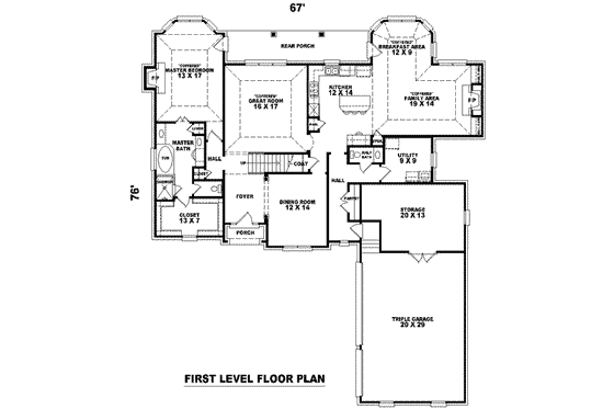 Floor Plan - Main Floor for European House Plan #81-1119 - 3 bed, 2.5 bath