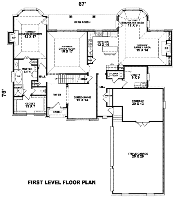 Floor Plan - Main Floor for European House Plan #81-1119 - 3 bed, 2.5 bath