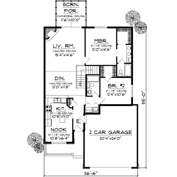 Home Plan - Traditional Floor Plan - Main Floor Plan #70-682