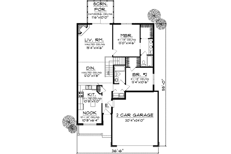 Home Plan - Floor Plan - Main Floor for Traditional House Plan #70-682 - 3 bed, 2.5 bath